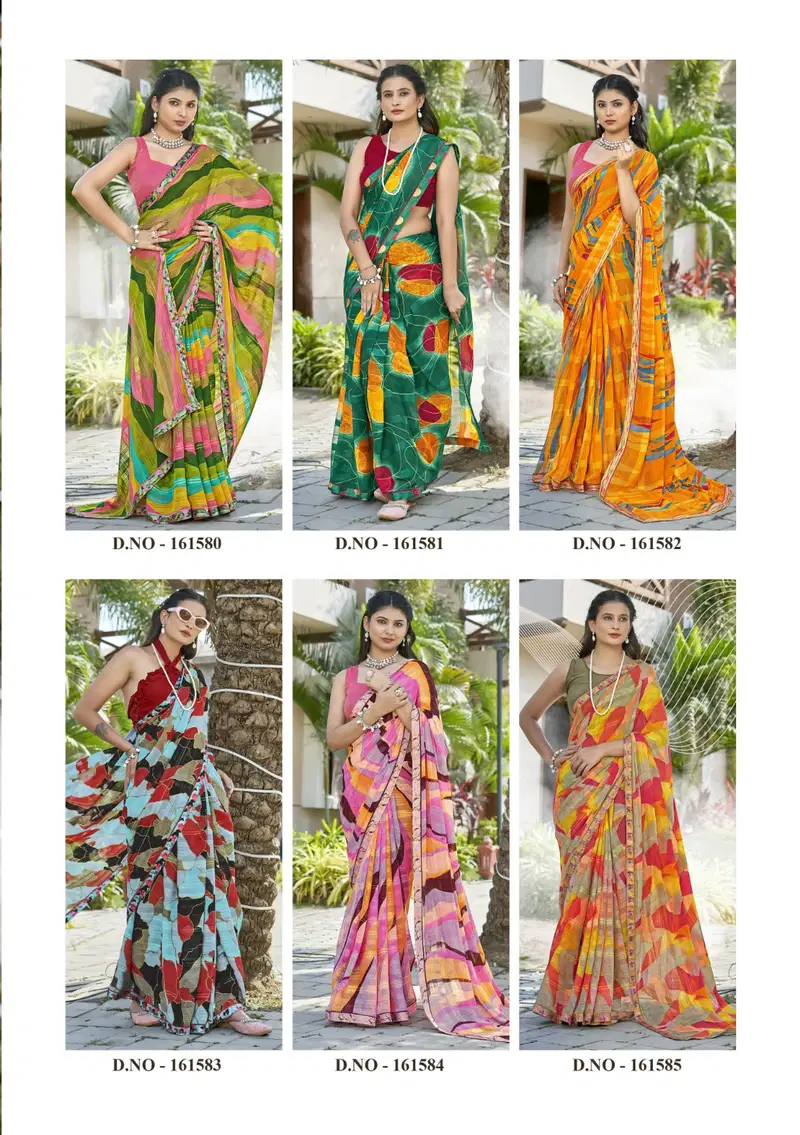 Vilochana 2 By Vallabhi Georgette Abstract Printed Saree Suppliers In Mumbai